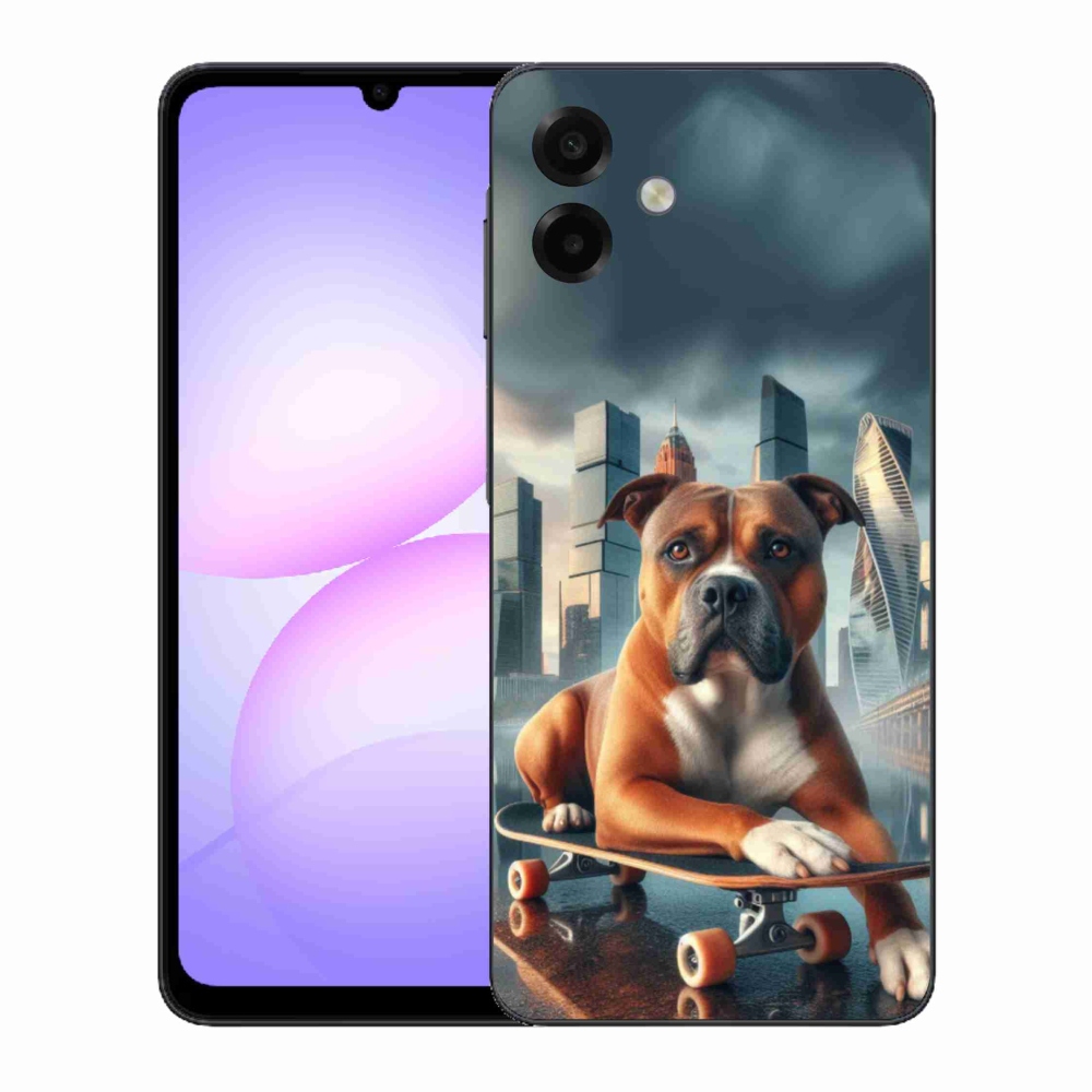 Gélový kryt mmCase na Samsung Galaxy A07 4G - pes na skateboarde