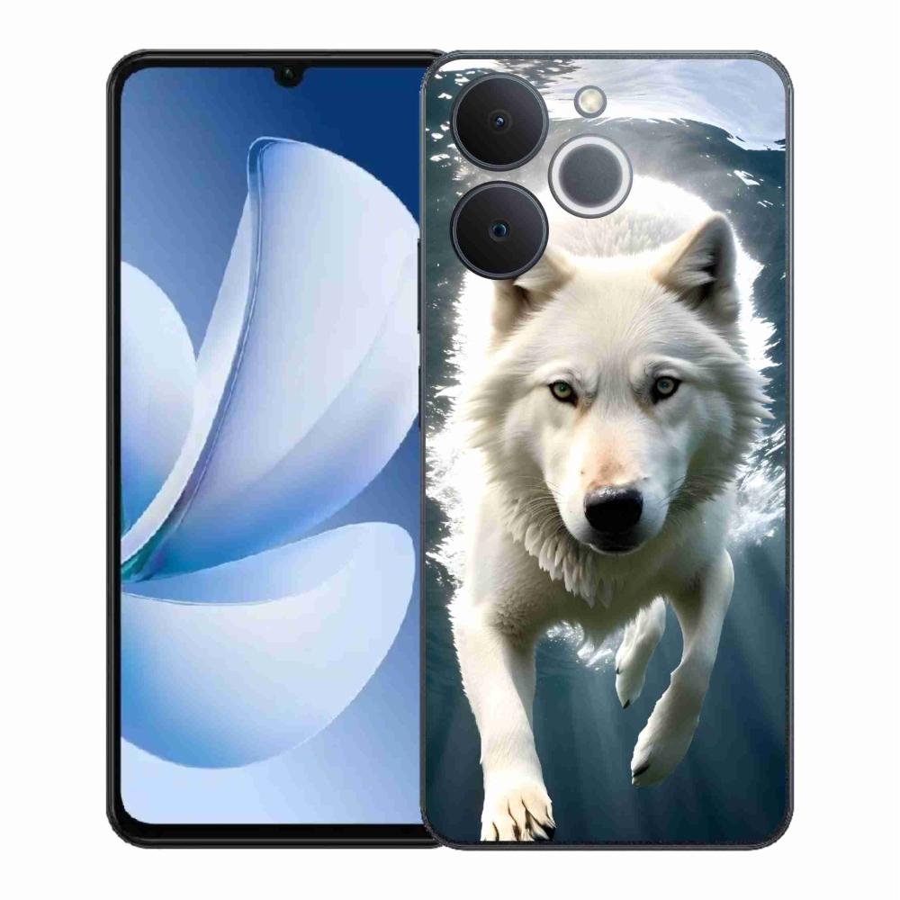 Gélový kryt mmCase na Realme Note 70T - biely vlk