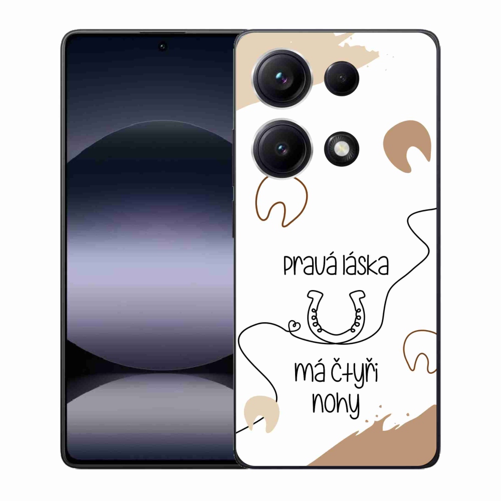Gélový kryt mmCase na Xiaomi Redmi Note 14S - konský motív biele pozadie