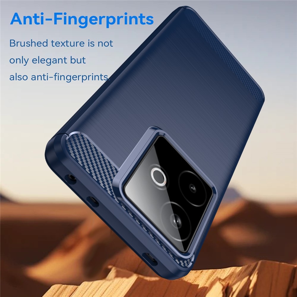 Carbon odolný gélový obal na Realme GT 7 5G/GT 7T 5G - modrý