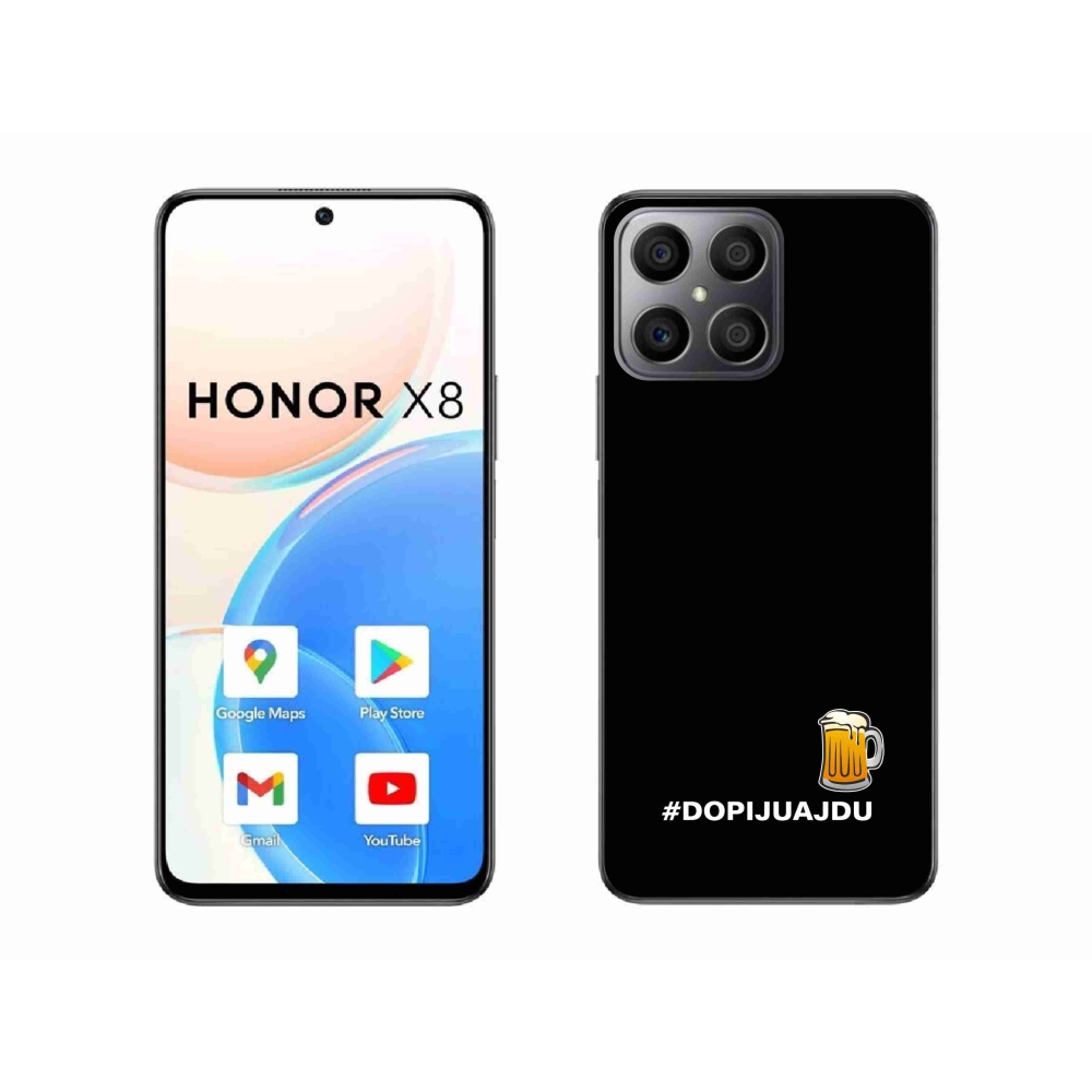 Gélový kryt mmCase na Honor X8 4G - pivný motív 1 čierne pozadie