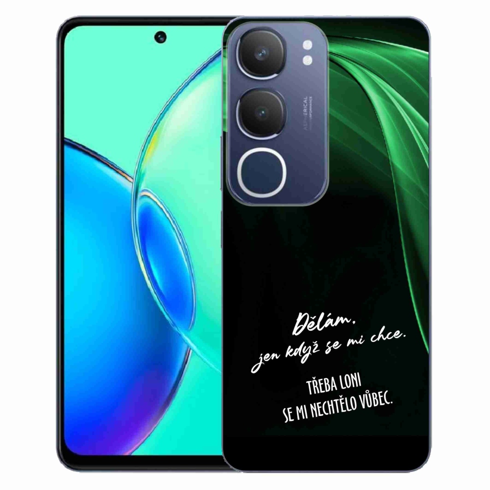 Gélový kryt mmCase na Vivo Y19s - vtipný text 12 čierne pozadie