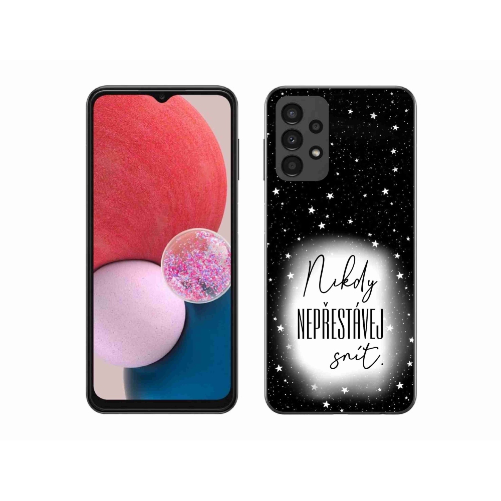 Gélový kryt mmCase na Samsung Galaxy A13 4G - citát 1 bieločierne pozadie