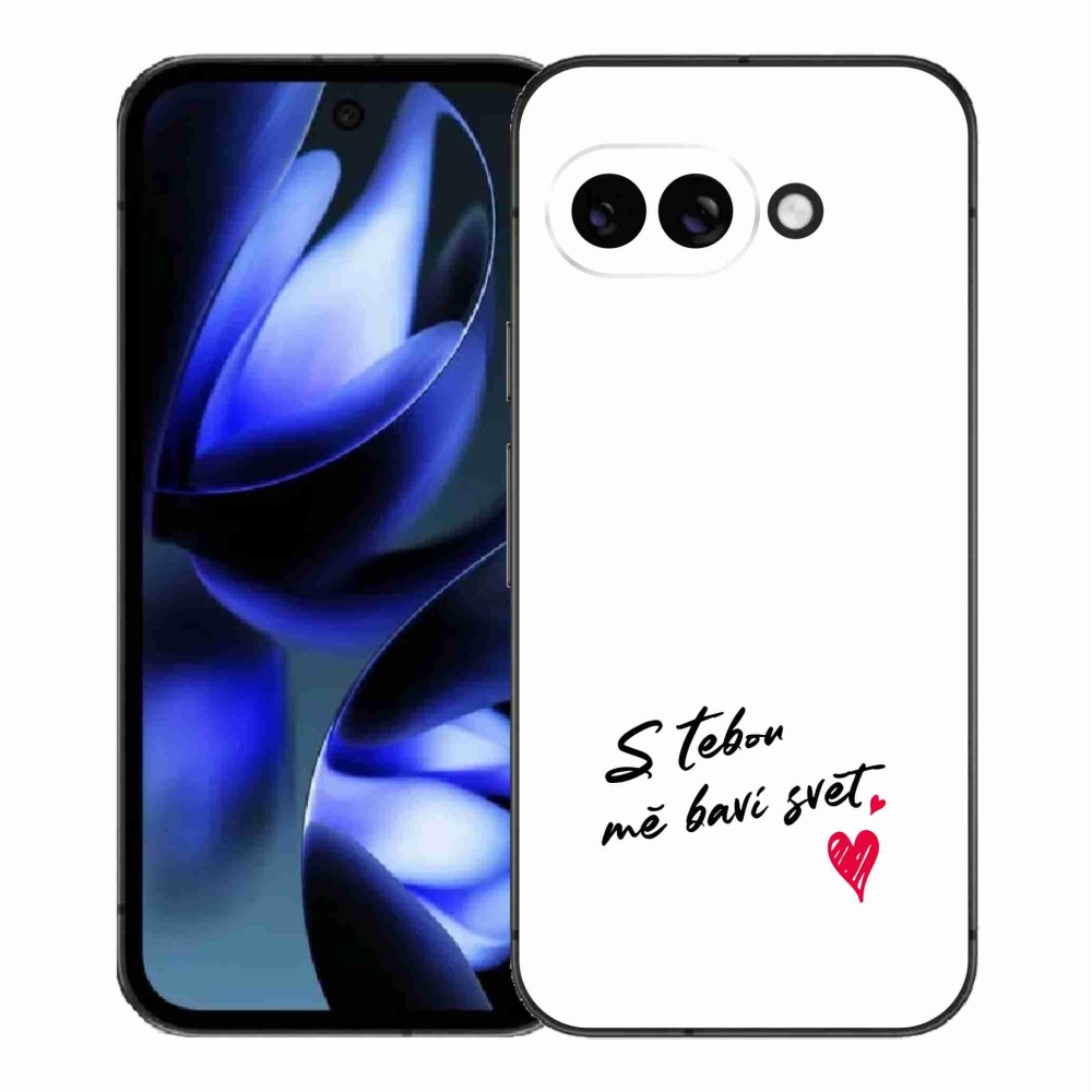 Gélový kryt mmCase na Google Pixel 9a - zamilovaný text 1 biele pozadie
