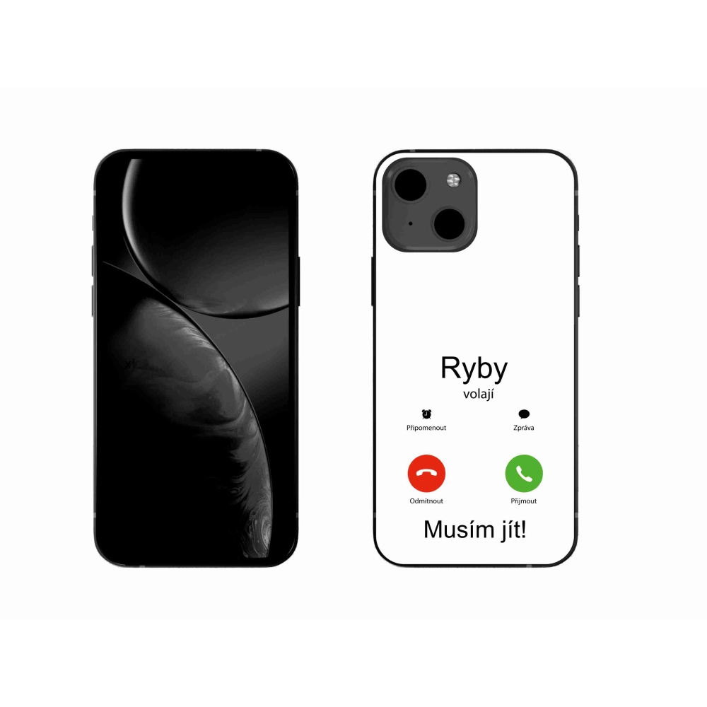 Gélový kryt mmCase na iPhone 13 6.1 - ryby volajú biele pozadie