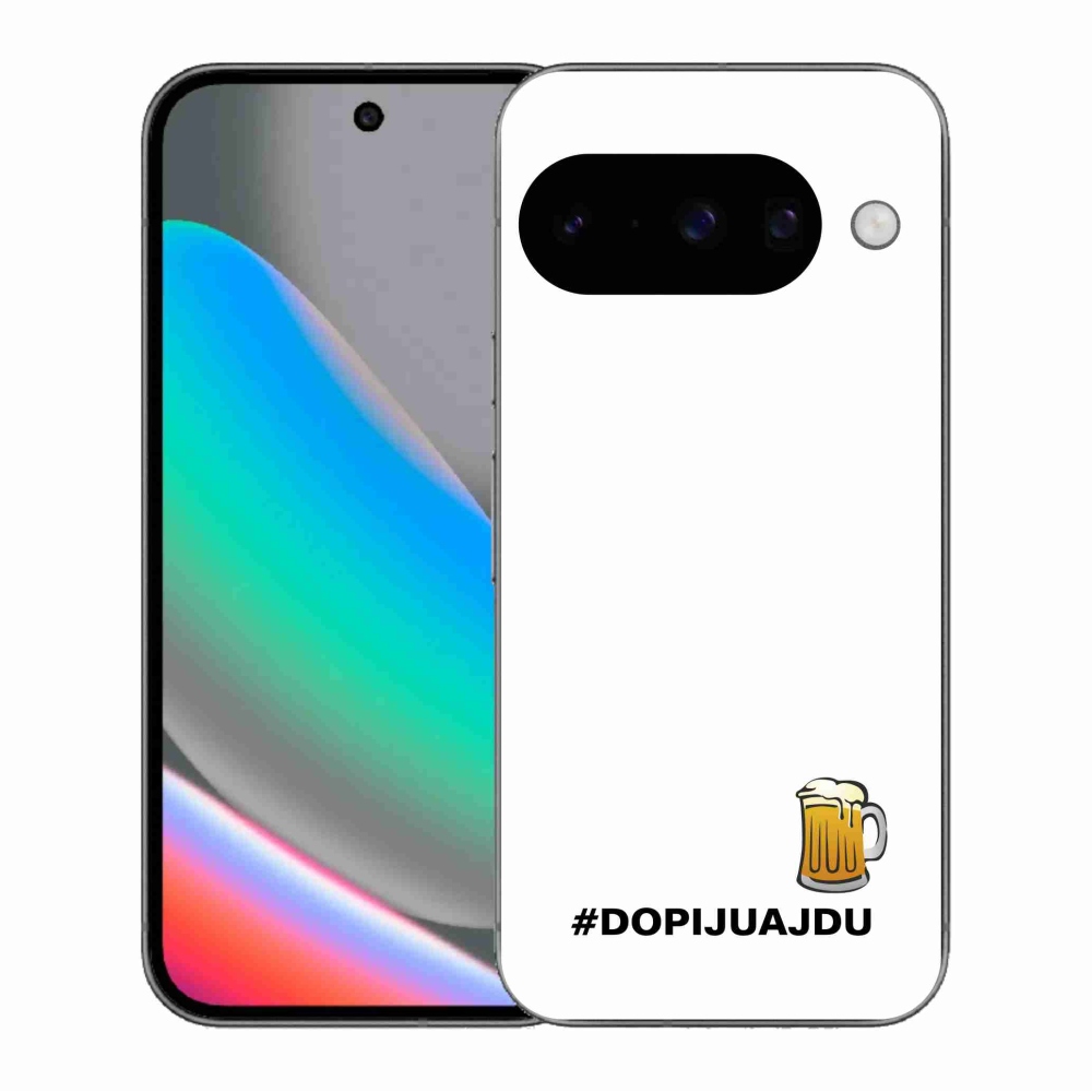 Gélový kryt mmCase na Google Pixel 10 - pivný motív 1 biele pozadie