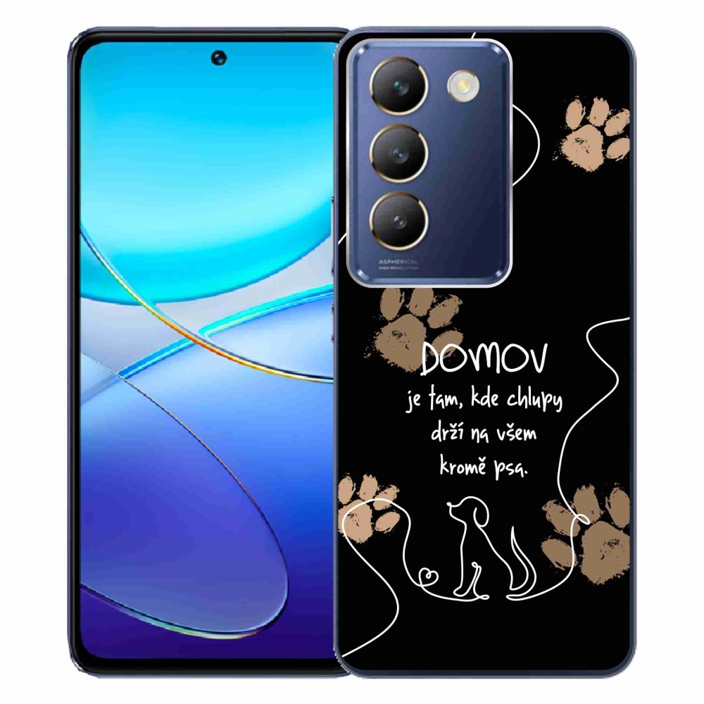 Gélový kryt mmCase na Vivo V40 SE 4G/5G - psí motív čierne pozadie