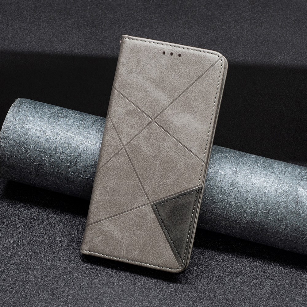 Triangle knižkové púzdro na Xiaomi Redmi Note 14 Pro - šedé