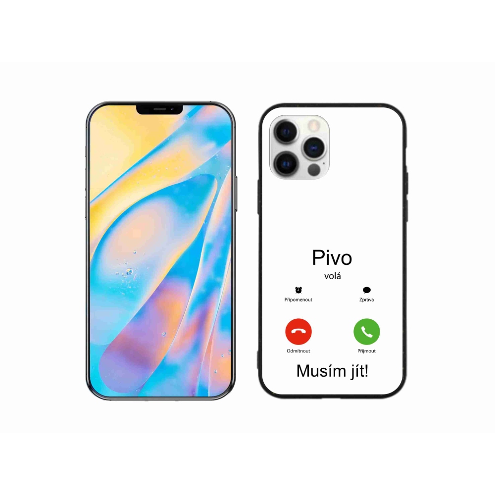 Gélový kryt mmCase na iPhone 12 Pro - pivo volá biele pozadie