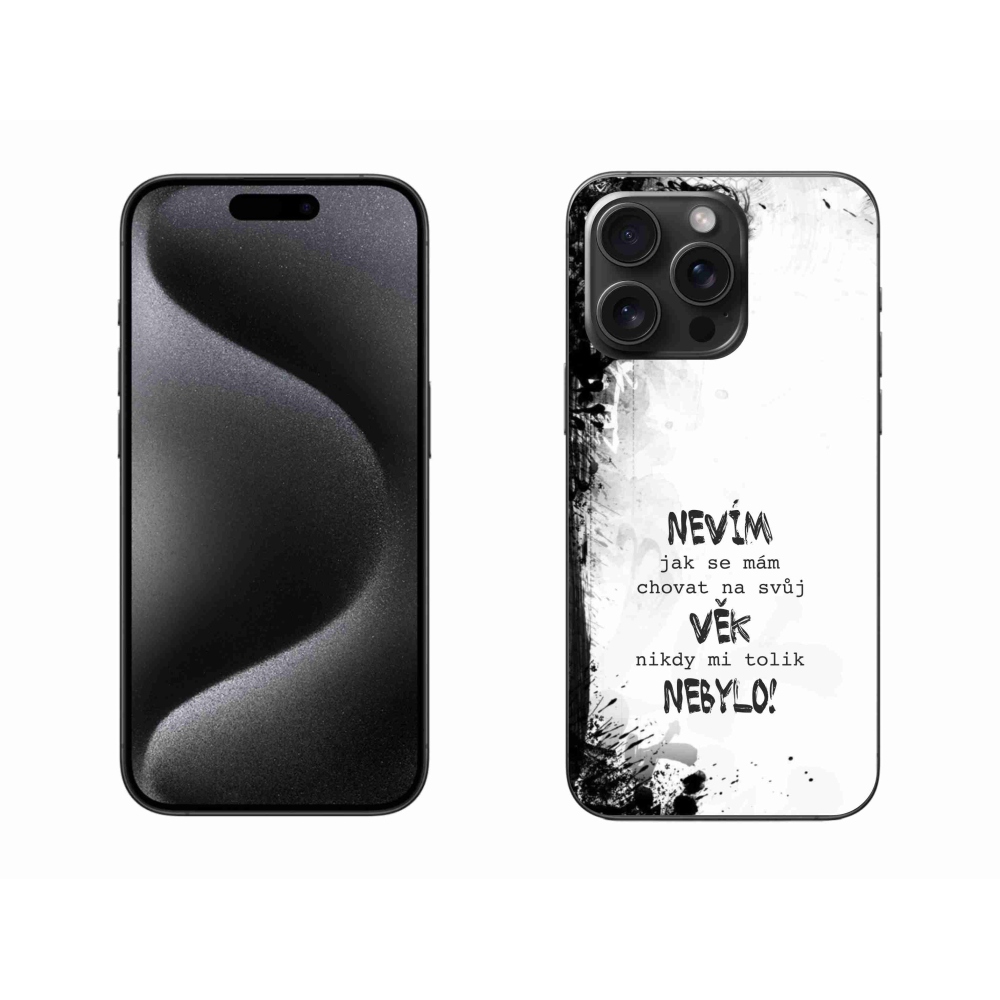 Gélový kryt mmCase na iPhone 15 Pro Max - vtipný text 14 biele pozadie