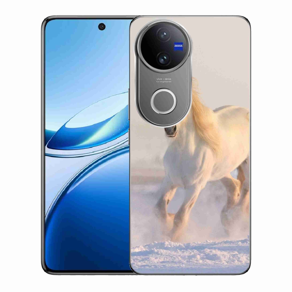 Gélový kryt mmCase na Vivo V50 5G - kôň v snehu