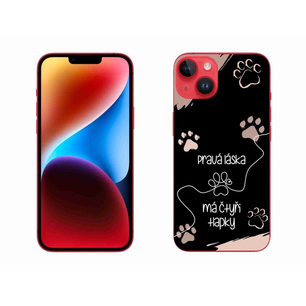 Gélový kryt mmCase na iPhone 14 Plus - psí motív 1 čierne pozadie