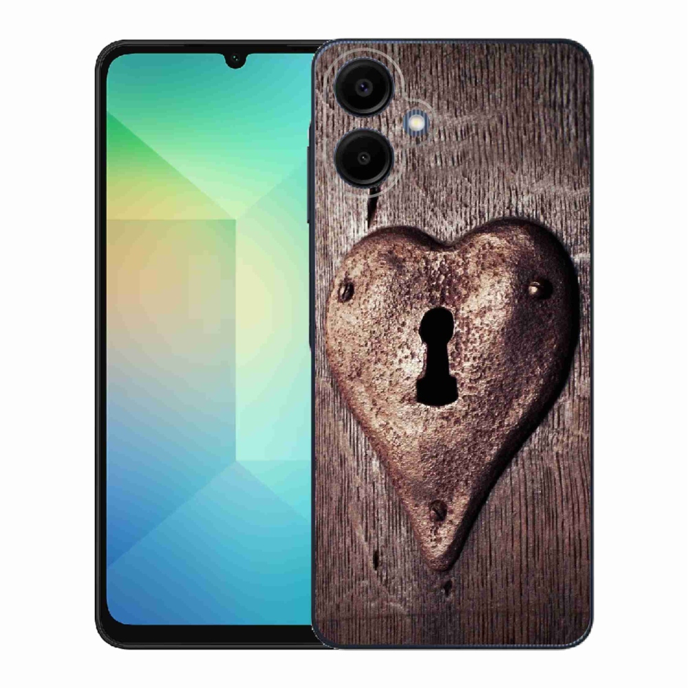 Gélový kryt mmCase na Samsung Galaxy A06 4G - zámok v tvare srdca