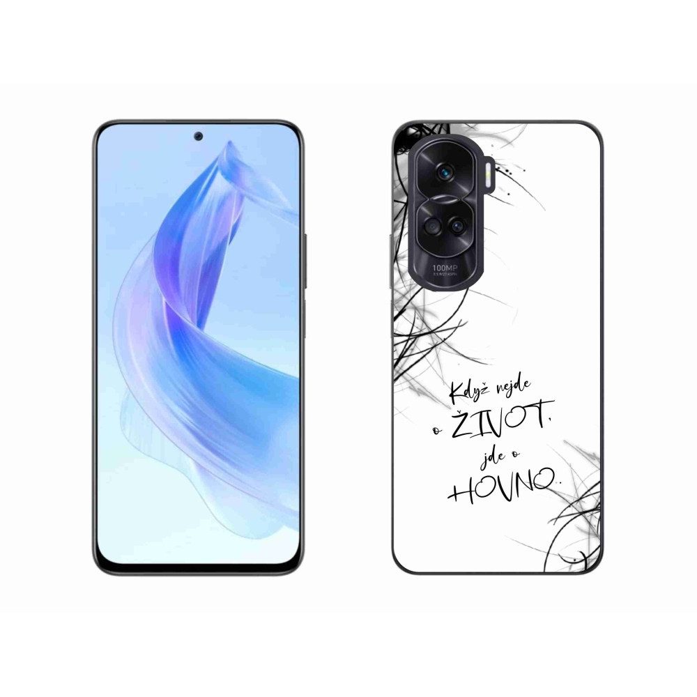 Gélový kryt mmCase na Honor 90 Lite - vtipný text 16 biele pozadie