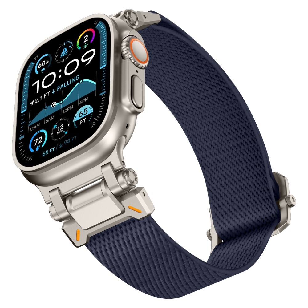 Titanium nylonový remienok na Apple Watch Ultra/Ultra 2 49mm/SE/SE 2022/2023 44mm/10 46mm/9/8/7 45mm/6/5/4 44mm/3/2/1 42 mm - modrý