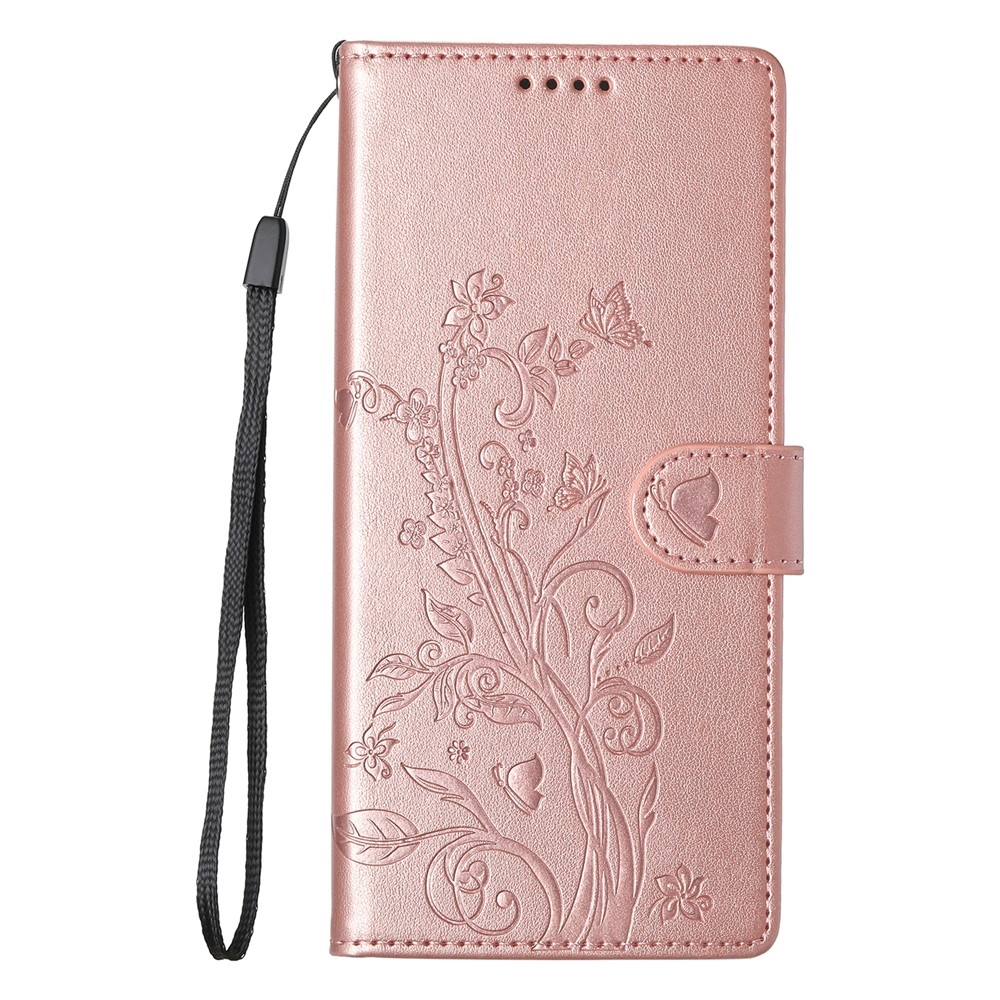 Flowery knižkové puzdro na Samsung Galaxy A07 4G - ružovozlaté