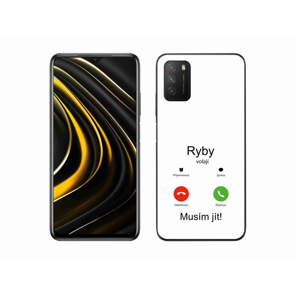 Gélový kryt mmCase na Xiaomi Poco M3 - ryby volajú biele pozadie