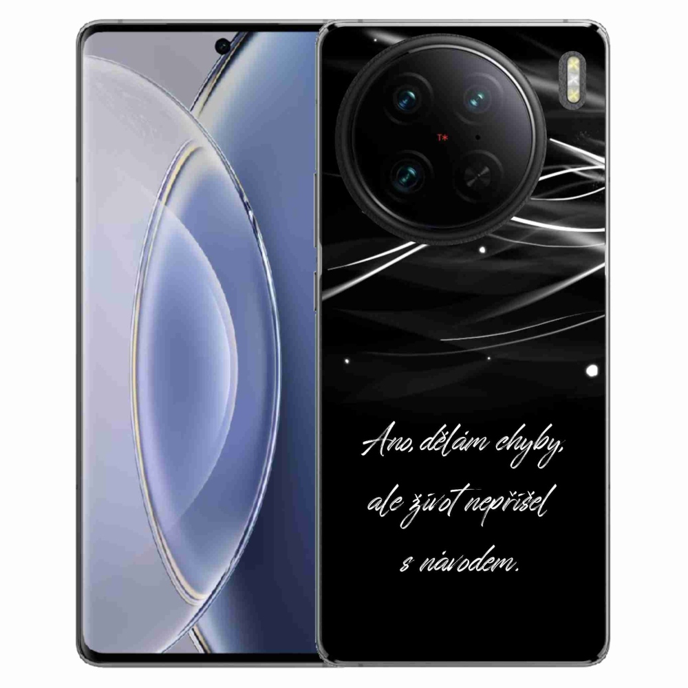 Gélový kryt mmCase na Vivo X90 Pro - citát čierne pozadie