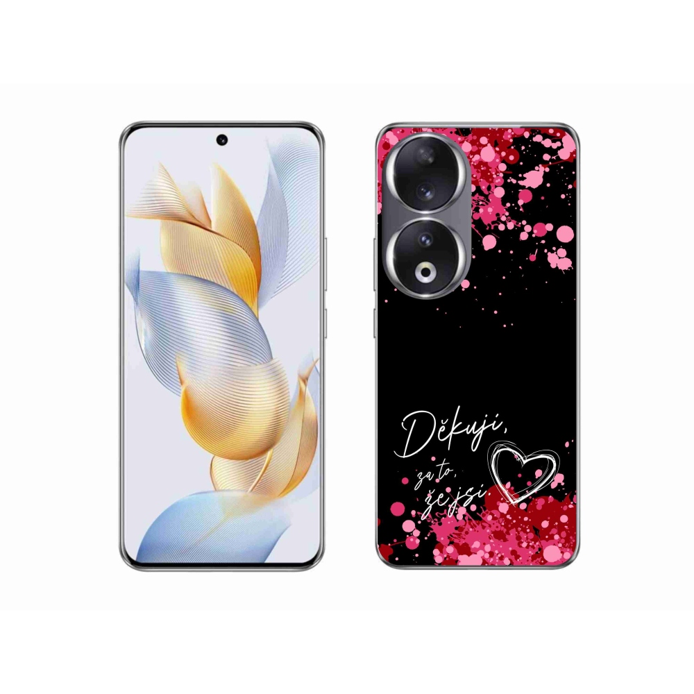 Gélový kryt mmCase na Honor 90 - zamilovaný text 2 čierne pozadie