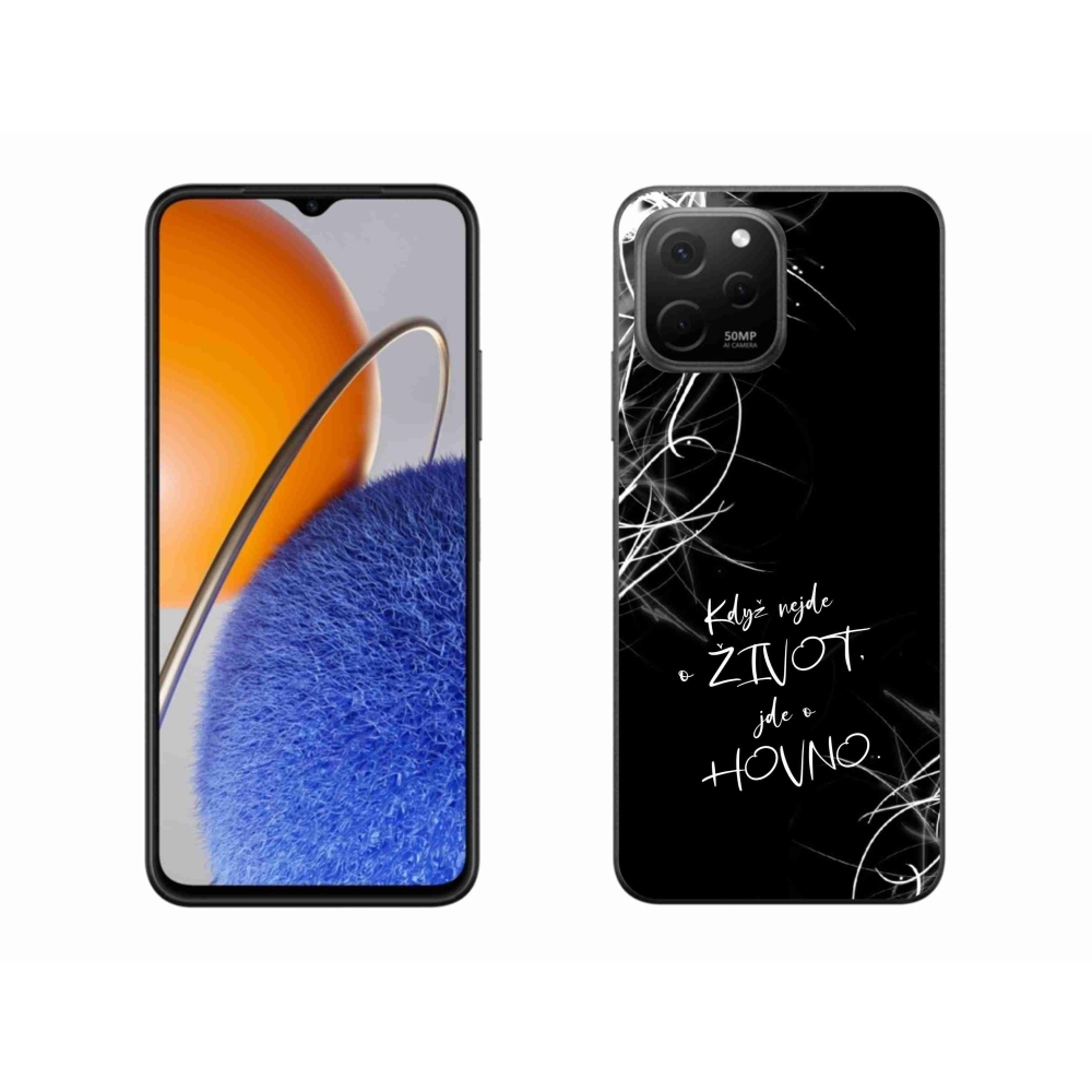Gélový kryt mmCase na Huawei Nova Y61 - vtipný text 16 čierne pozadie