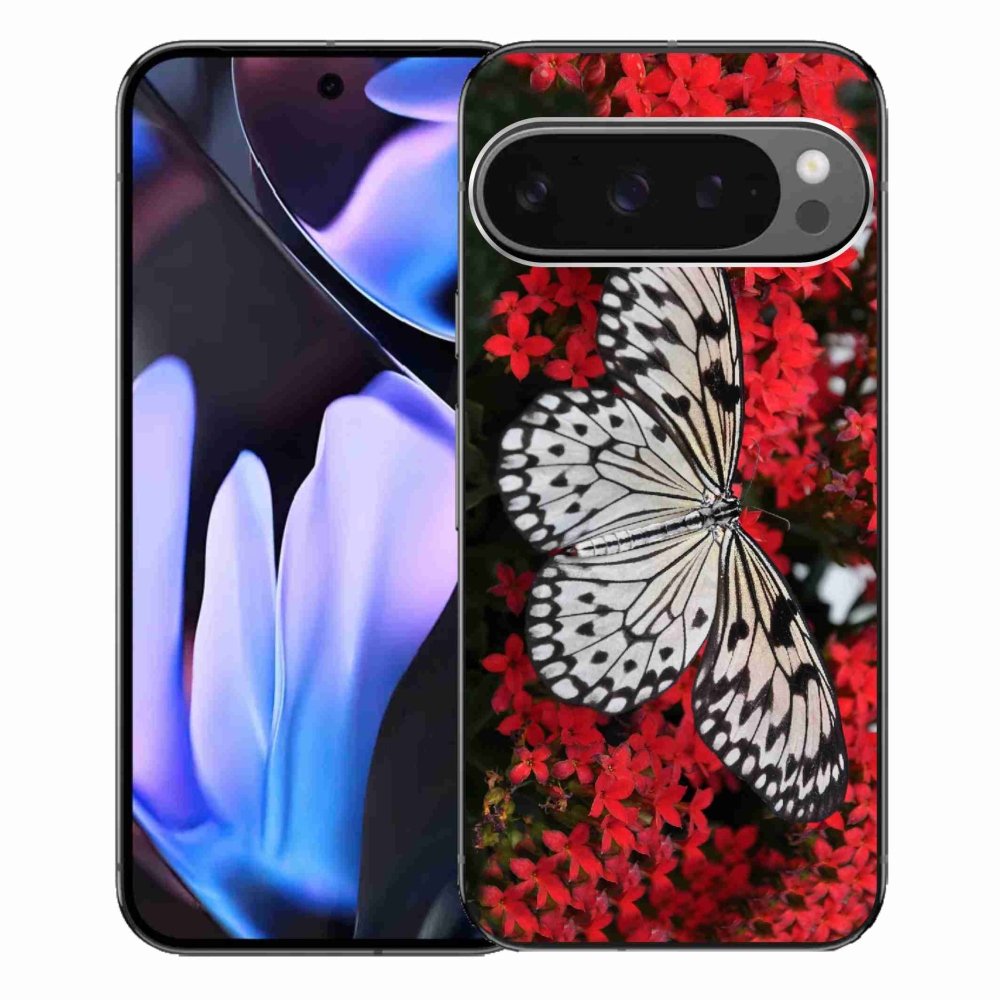 Gélový kryt mmCase na Google Pixel 9 Pro XL - čiernobiely motýľ 1