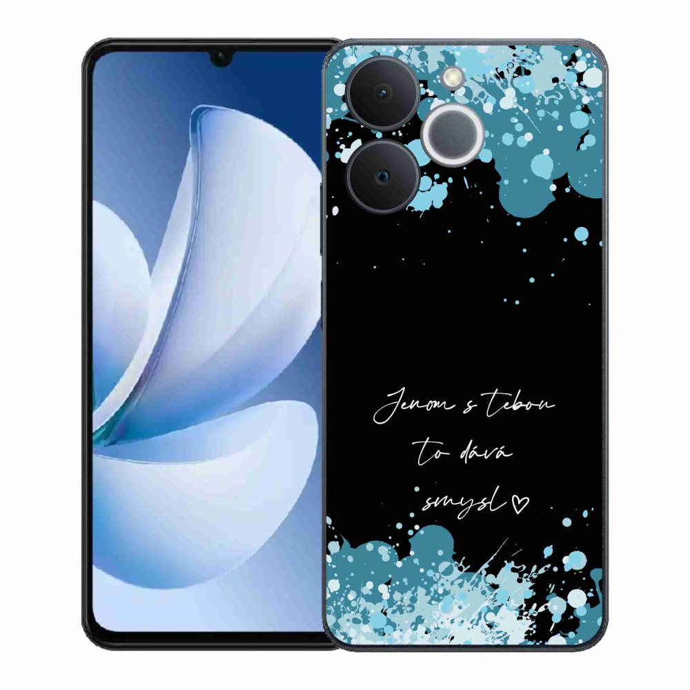 Gélový kryt mmCase na Realme Note 70T - zamilovaný text čierne pozadie