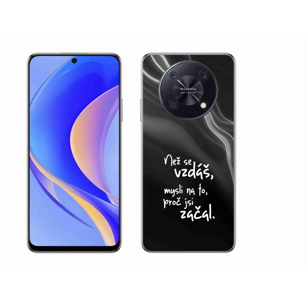 Gélový kryt mmCase na Huawei Nova Y90 - citát 2 čierne pozadie
