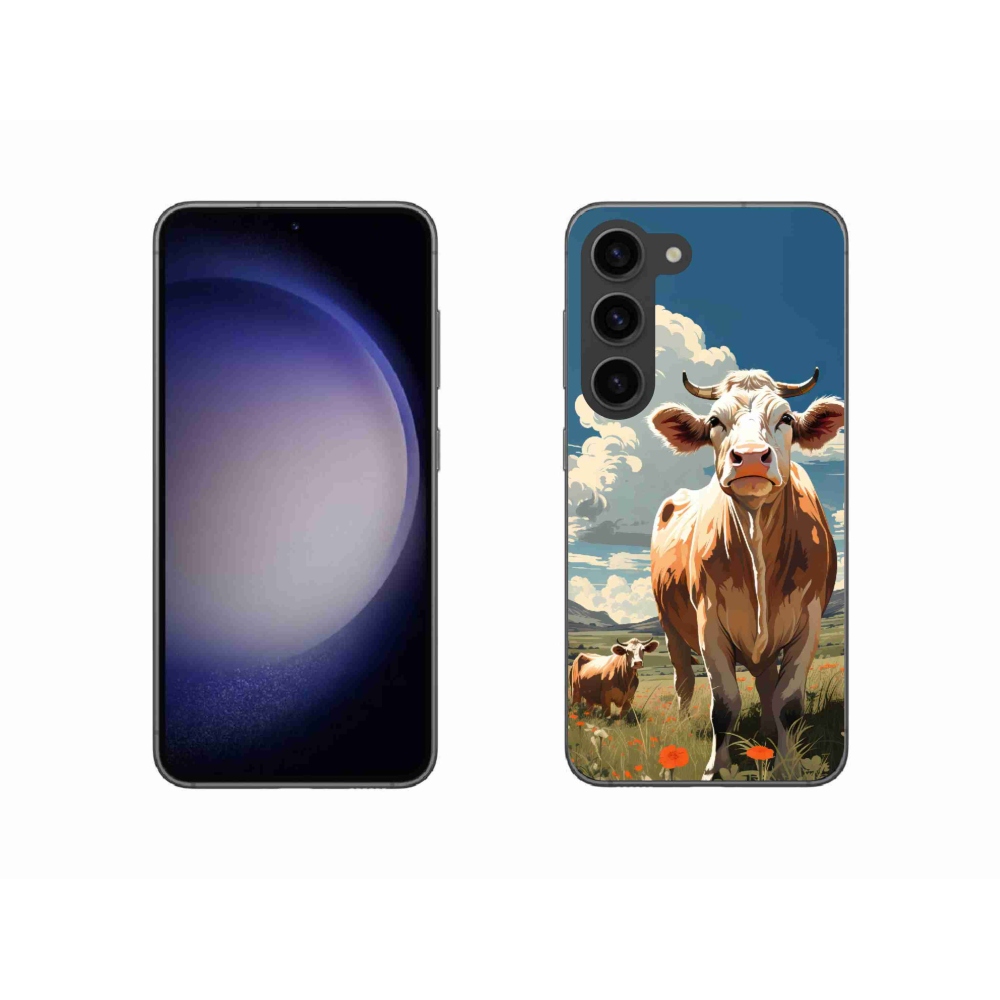 Gélový kryt mmCase na Samsung Galaxy S23 5G - kravy na lúke