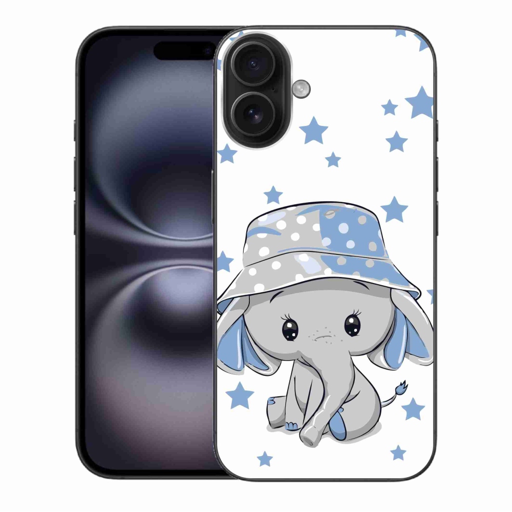Gélový kryt mmCase na iPhone 16 Plus - modrý slon
