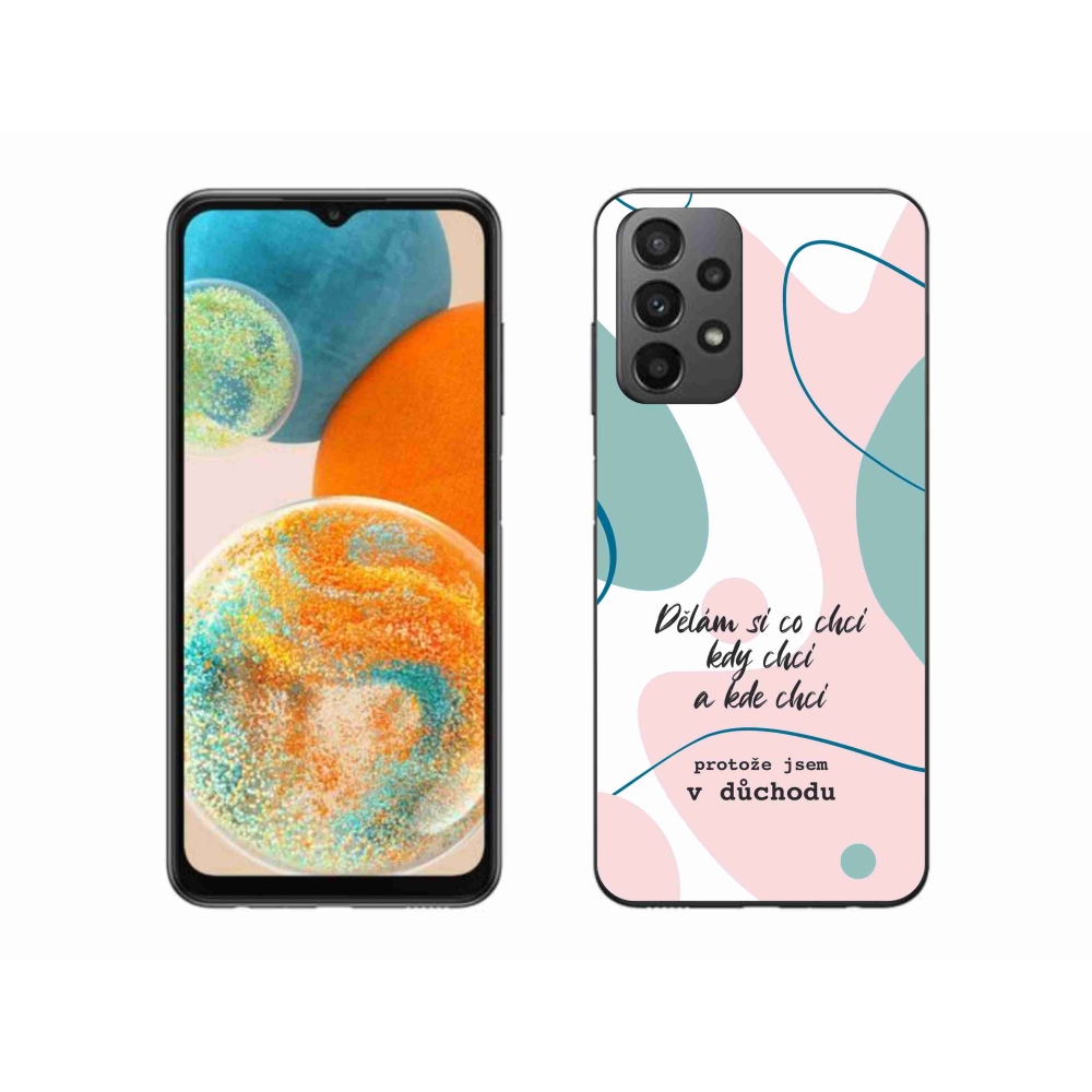 Gélový kryt mmCase na Samsung Galaxy A23 4G/5G - vtipný text 10 biele pozadie