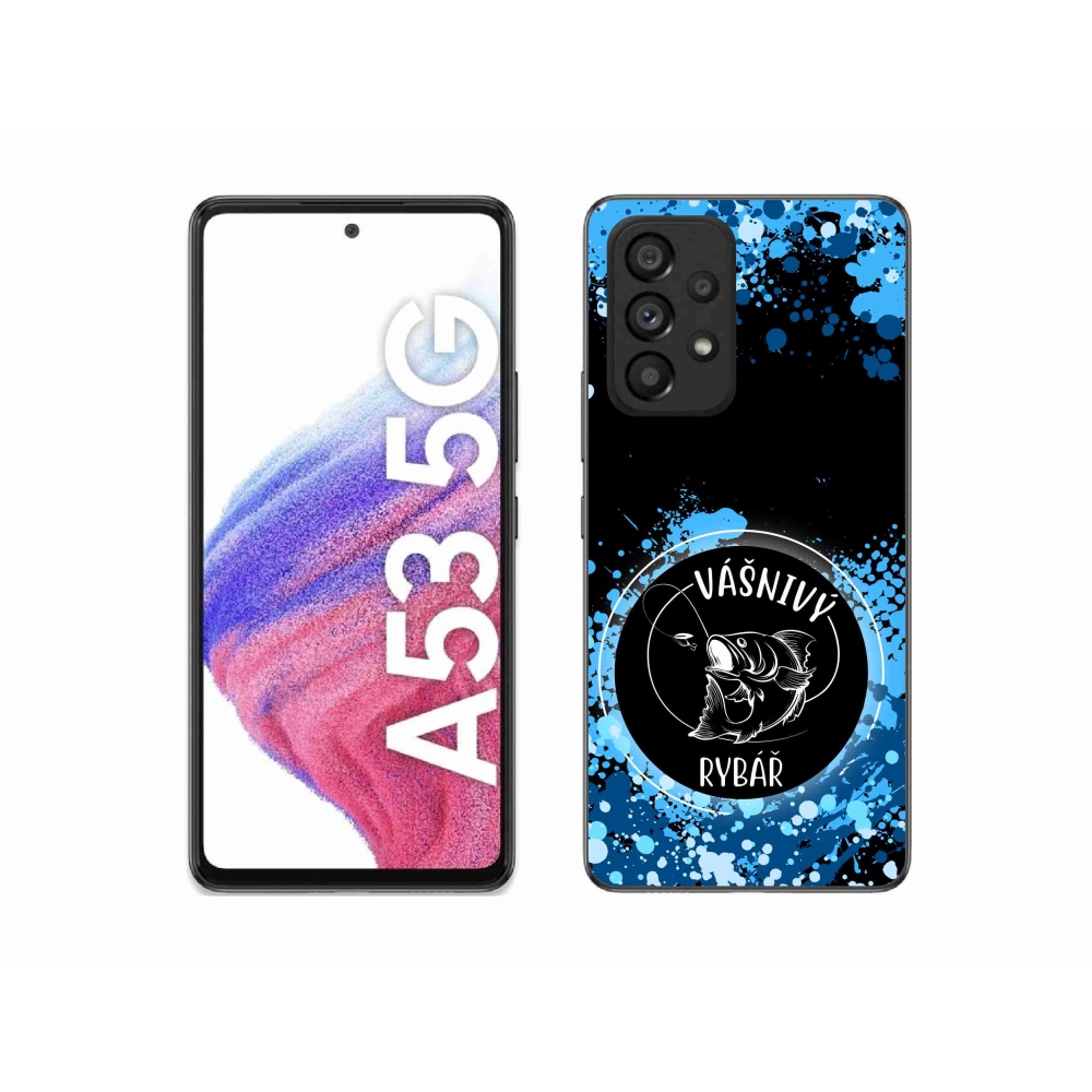 Gélový kryt mmCase na Samsung Galaxy A53 5G - vášnivý rybár čierne pozadie