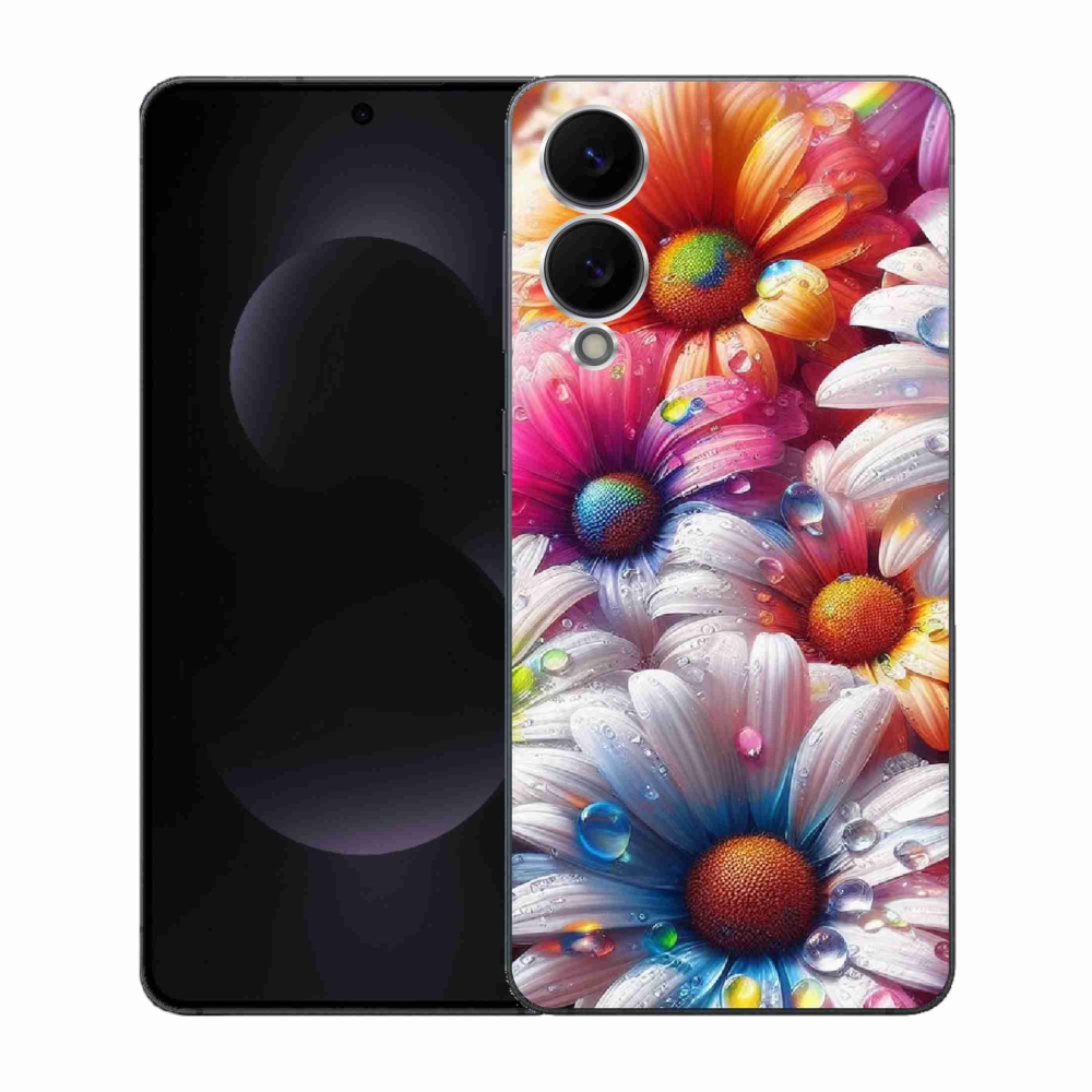 Gélový kryt mmCase na Samsung Galaxy S25 Edge - farebné margaréty