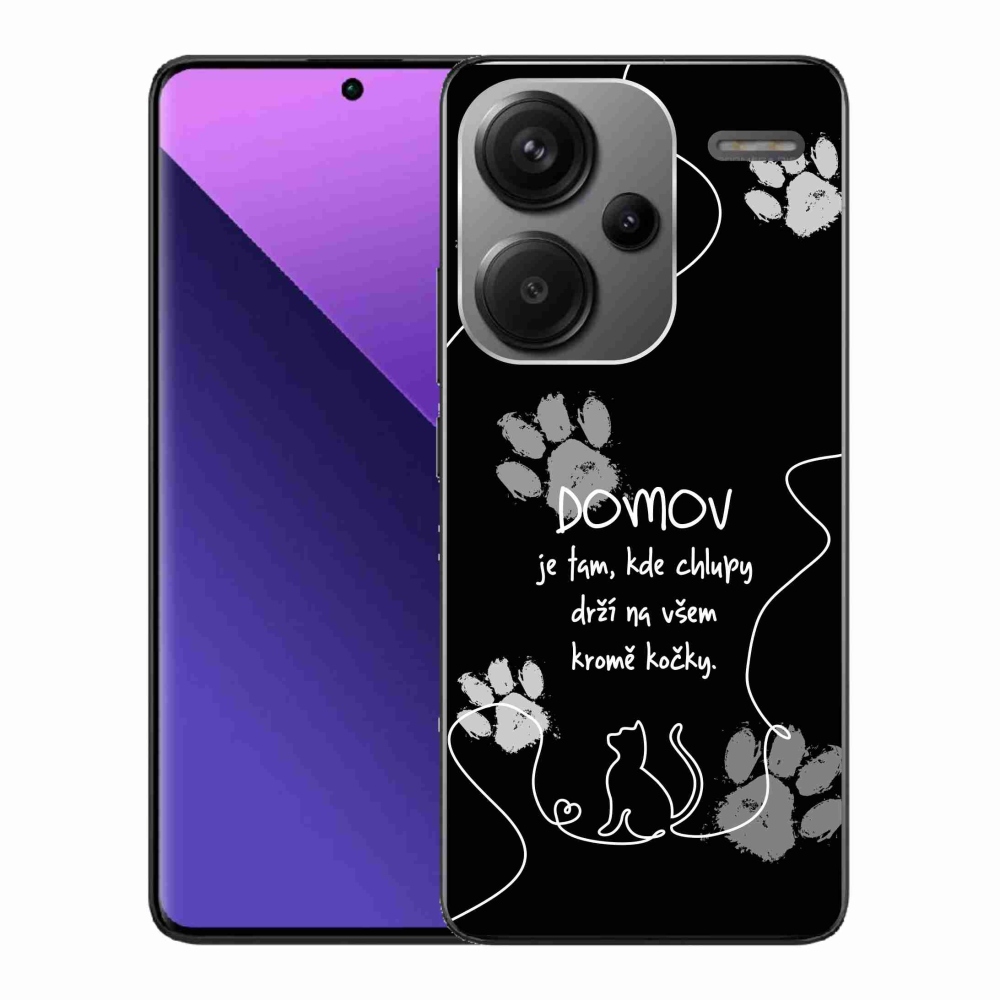 Gélový kryt mmCase na Xiaomi Redmi Note 13 Pro+ 5G - mačacie motív čierne pozadie