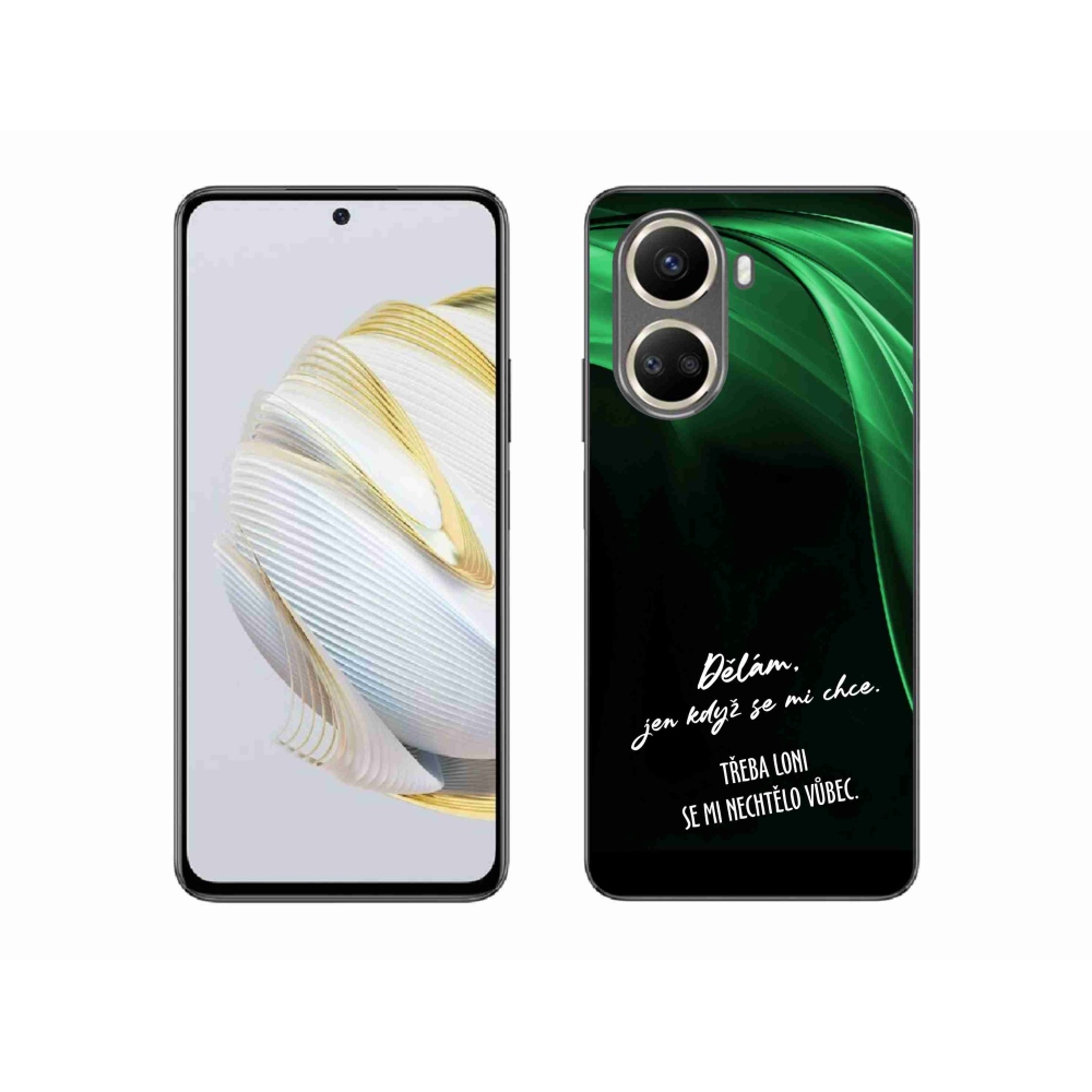 Gélový kryt mmCase na Huawei Nova 10 SE - vtipný text 12 čierne pozadie