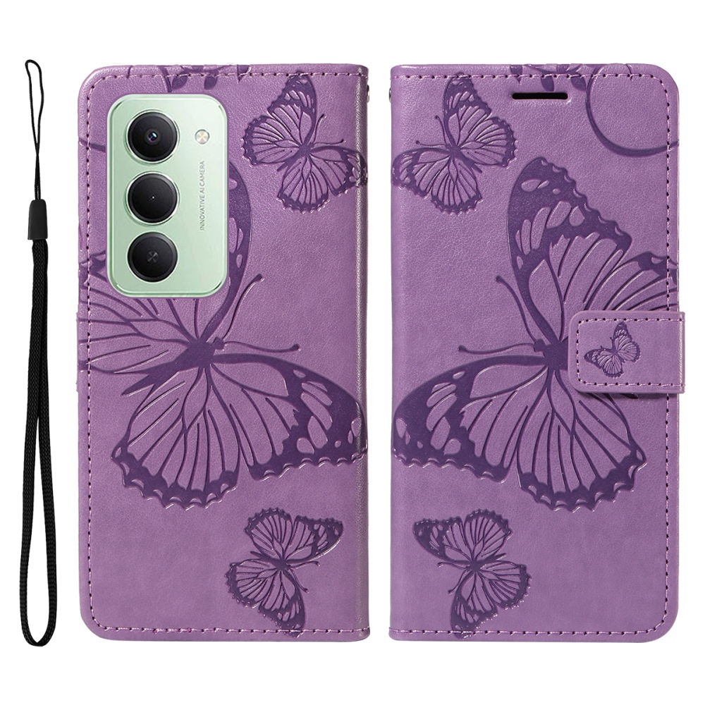 Big Butterfly knižkové púzdro na Xiaomi Redmi 15 4G (171mm) - fialové