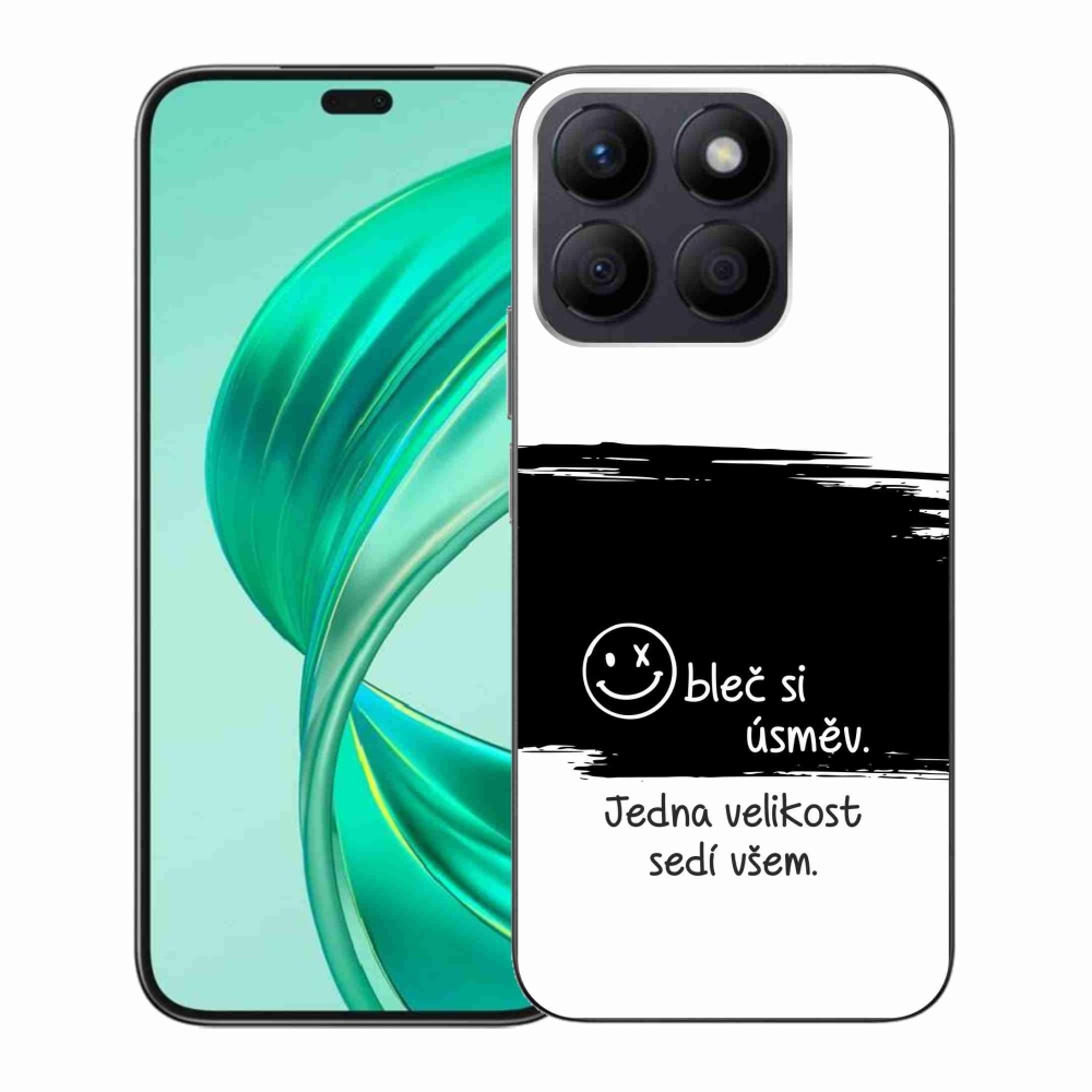 Gélový kryt mmCase na Honor X8b - vtipný text 8 čiernobiele pozadie