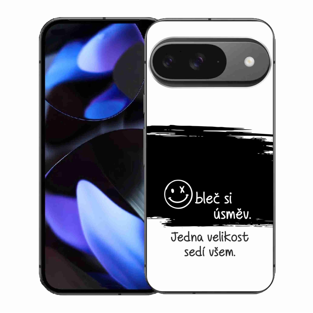 Gélový kryt mmCase na Google Pixel 9/9 Pro - vtipný text 8 čiernobiele pozadie