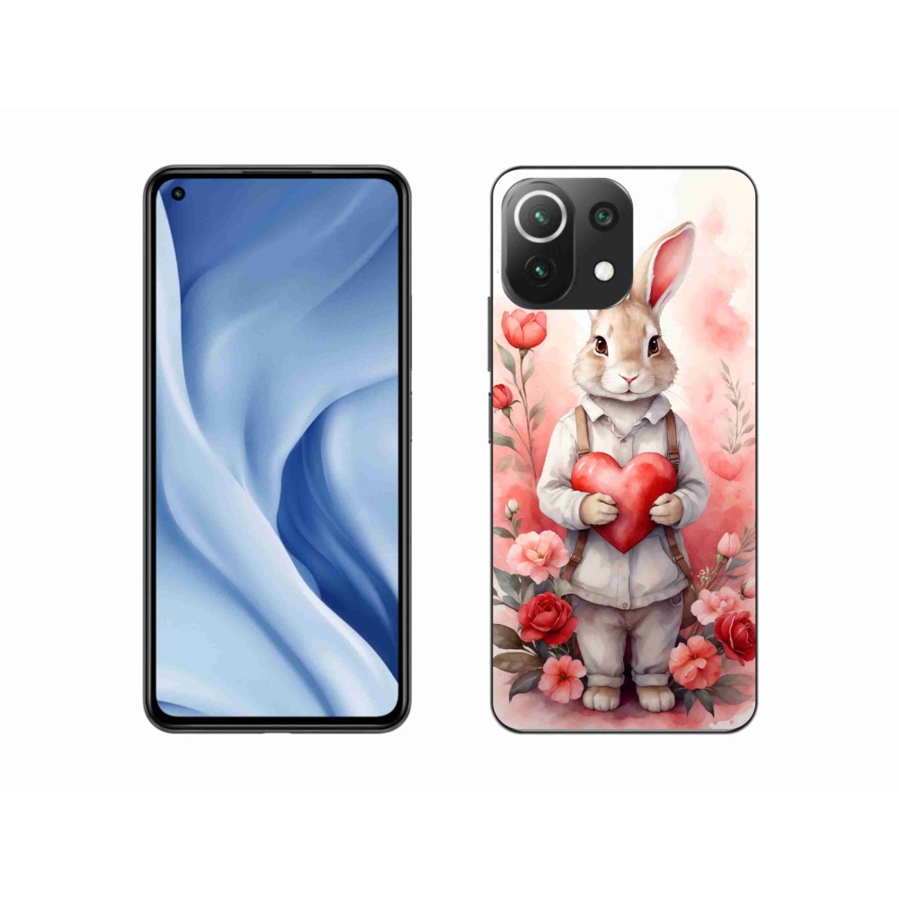 Gélový kryt mmCase na Xiaomi 11 Lite 5G NE - zajac so srdiečkom