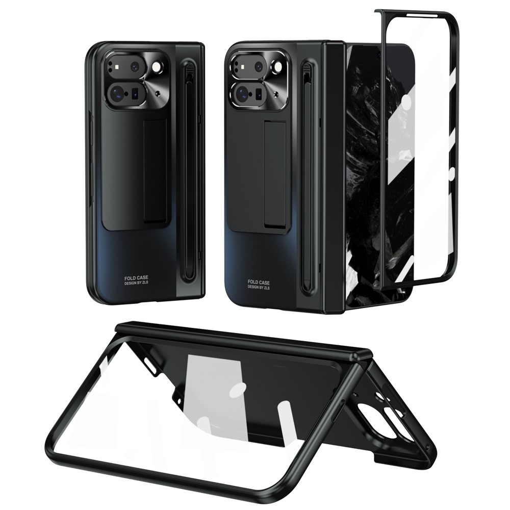 Hinge plastový kryt so stylusom a ochranou displeja na Google Pixel 10 Pro Fold - čierny