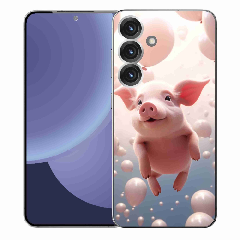 Gélový kryt mmCase na Samsung Galaxy S25+ - prasiatko s balónikmi