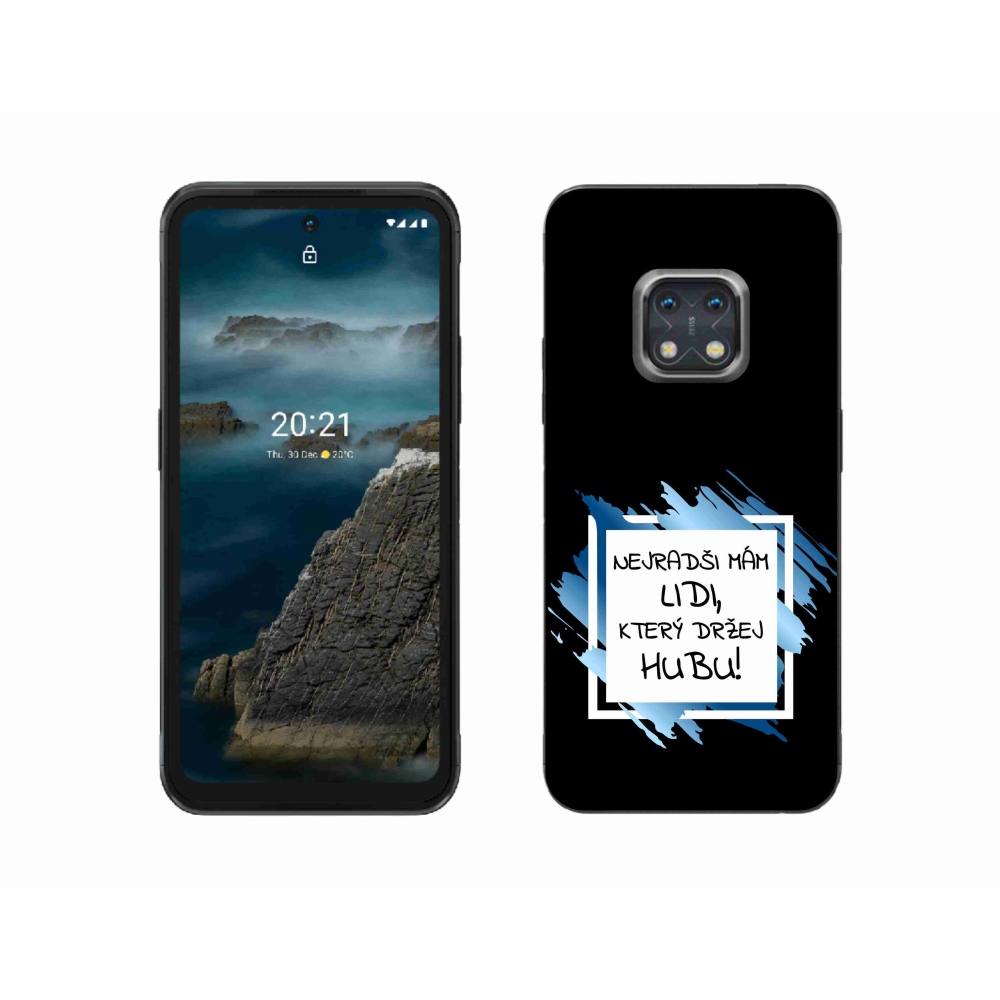 Gélový kryt mmCase na Nokia XR20 - vtipný text 7 bieločierne pozadie