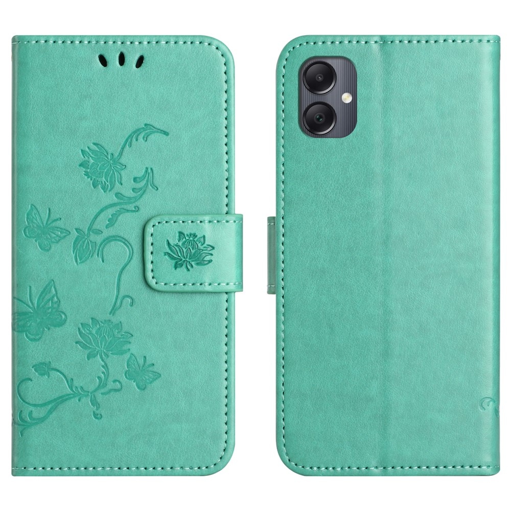 Flower knižkové púzdro na Samsung Galaxy A07 4G - modrozelené