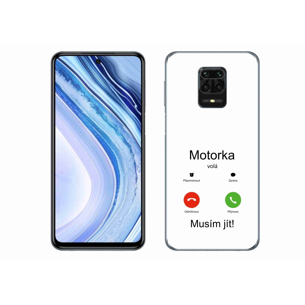 Gélový kryt mmCase na Xiaomi Redmi Note 9S - motorka volá biele pozadie