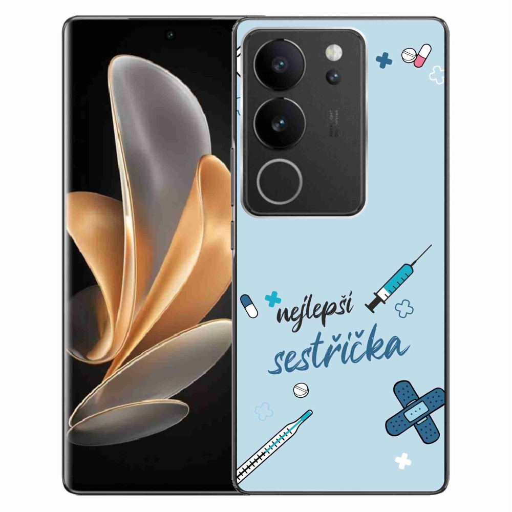 Gélový kryt mmCase na Vivo V29 5G - najlepšia sestrička modré pozadie
