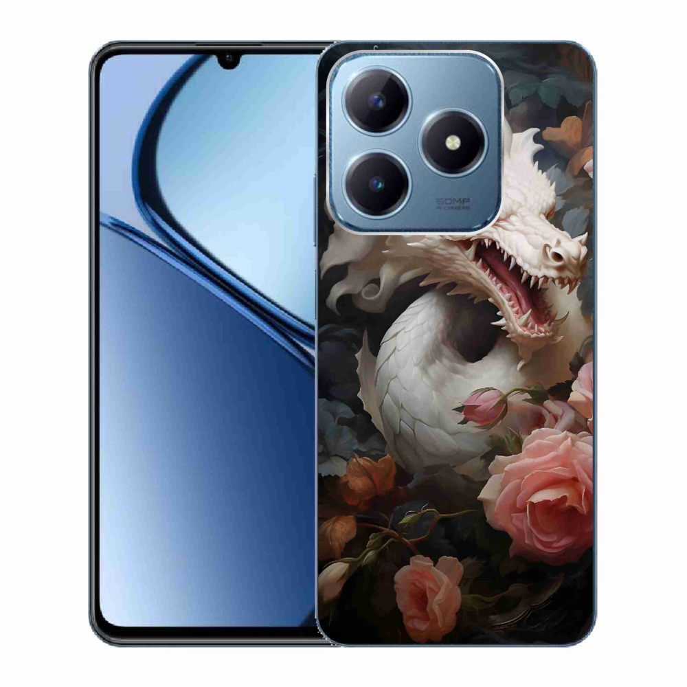 Gélový kryt mmCase na Realme C63 - biely drak