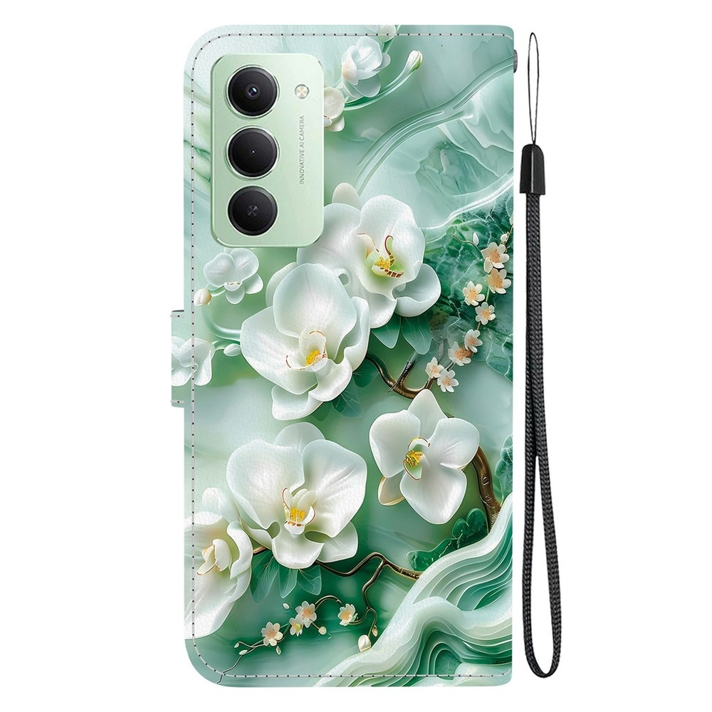 Versatile knižkové púzdro na Xiaomi Redmi 15 4G (171mm) - biele kvety