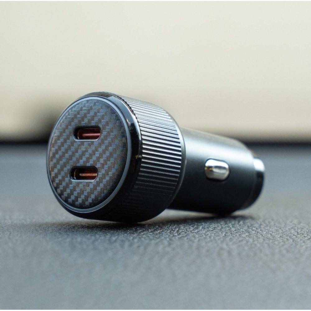 Swissten CL adaptér 2x USB-C PD, 50W - čierny + kábel USB-C/USB-C, 1m