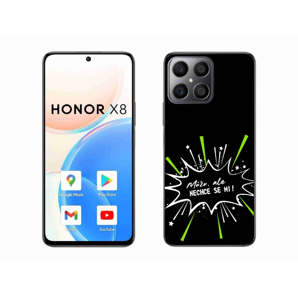 Gélový kryt mmCase na Honor X8 4G - vtipný text 11 čierne pozadie