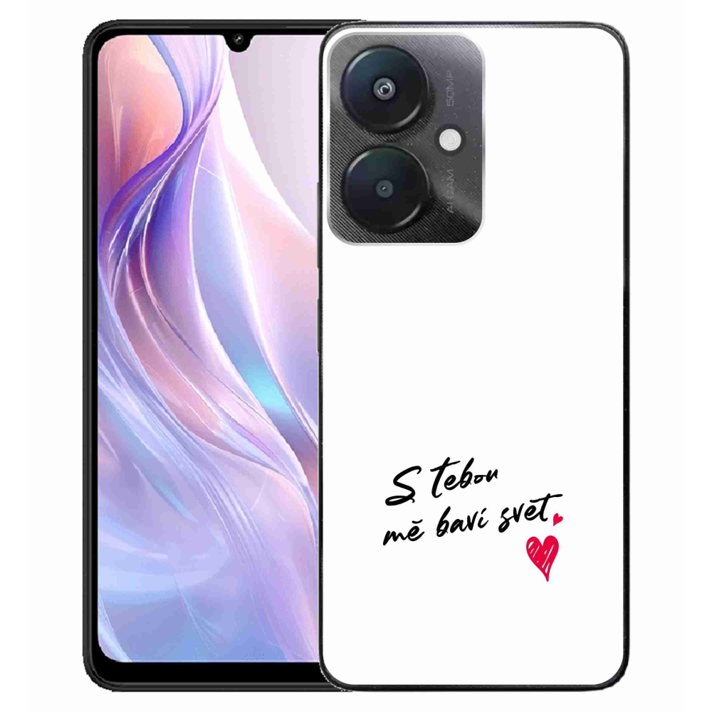 Gélový kryt mmCase na Xiaomi Redmi 13C 5G - zamilovaný text 1 biele pozadie