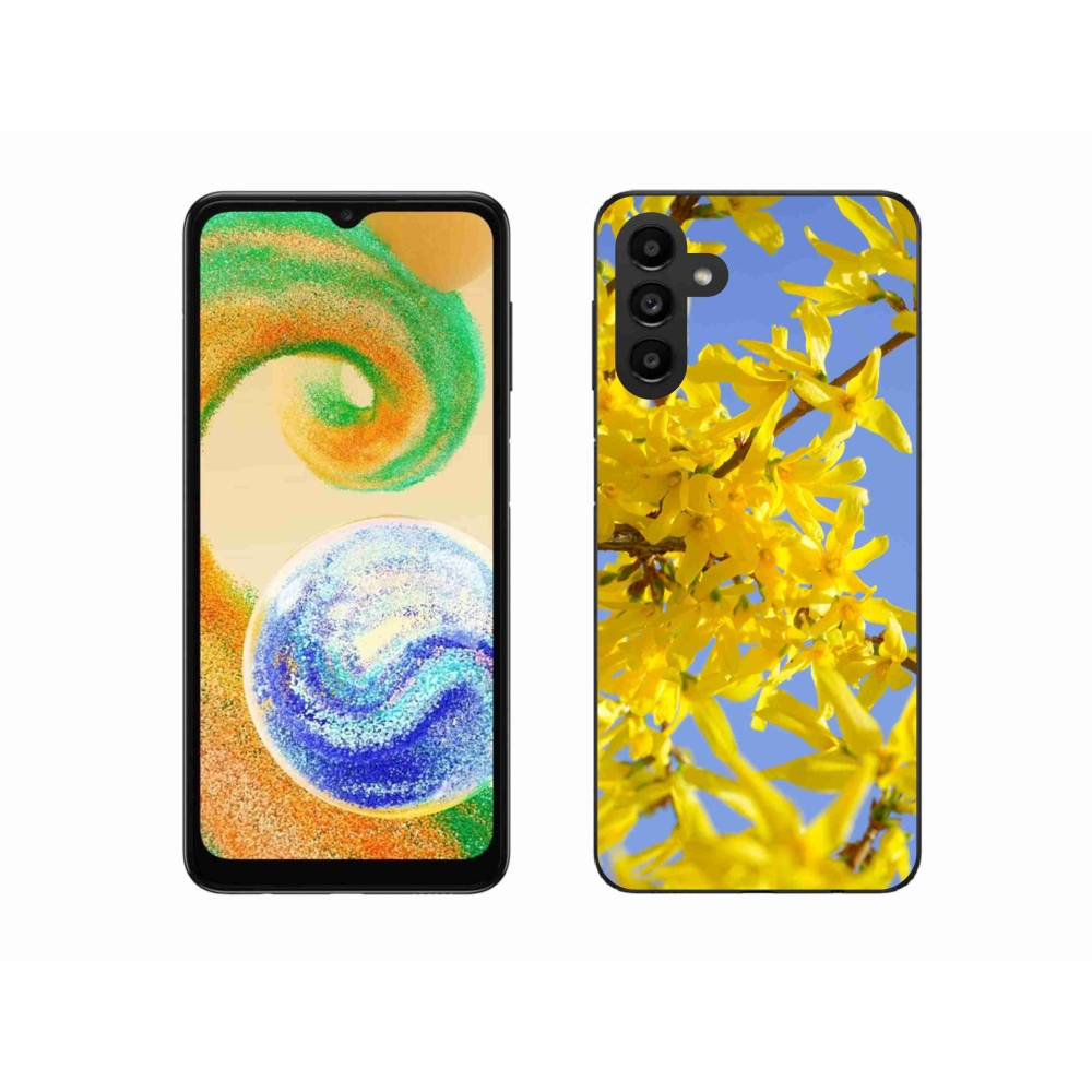 Gélový kryt mmCase na Samsung Galaxy A04s (164.7x76.7x9.1mm) - žlté kvety